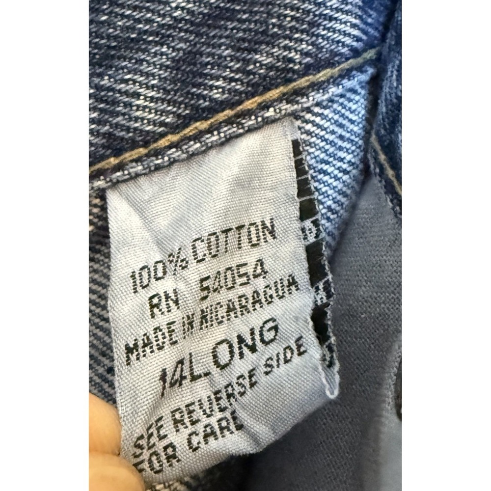 Bugle Boy Womens Size 14 Long Blue Denim Jeans Vintage High Rise Straight Leg - Picture 9 of 9